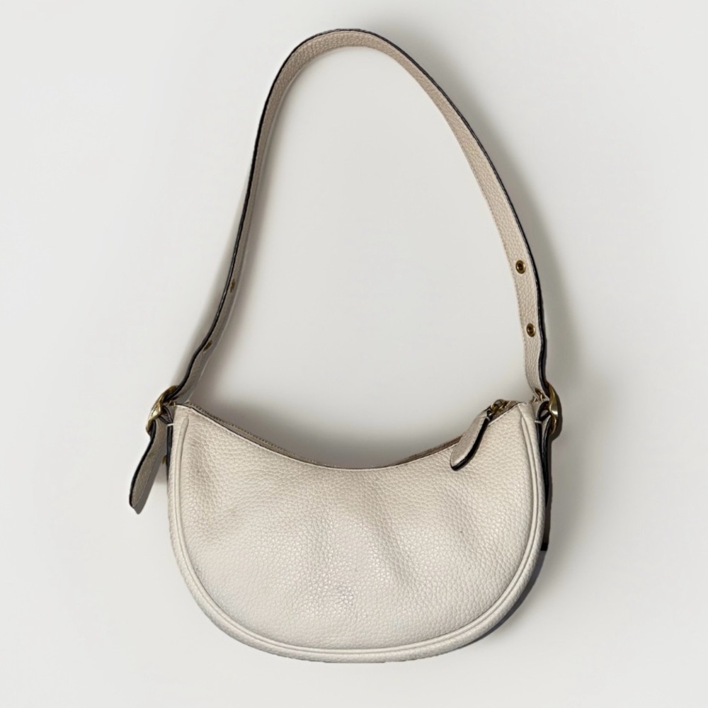 Coach Luna Shoulder Bag in Chalk (White) Pebbled Leather - EUC
